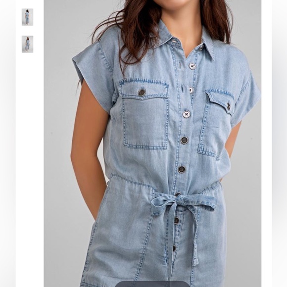 Soft tencel denim  capris jumpsuit small - Picture 3 of 4